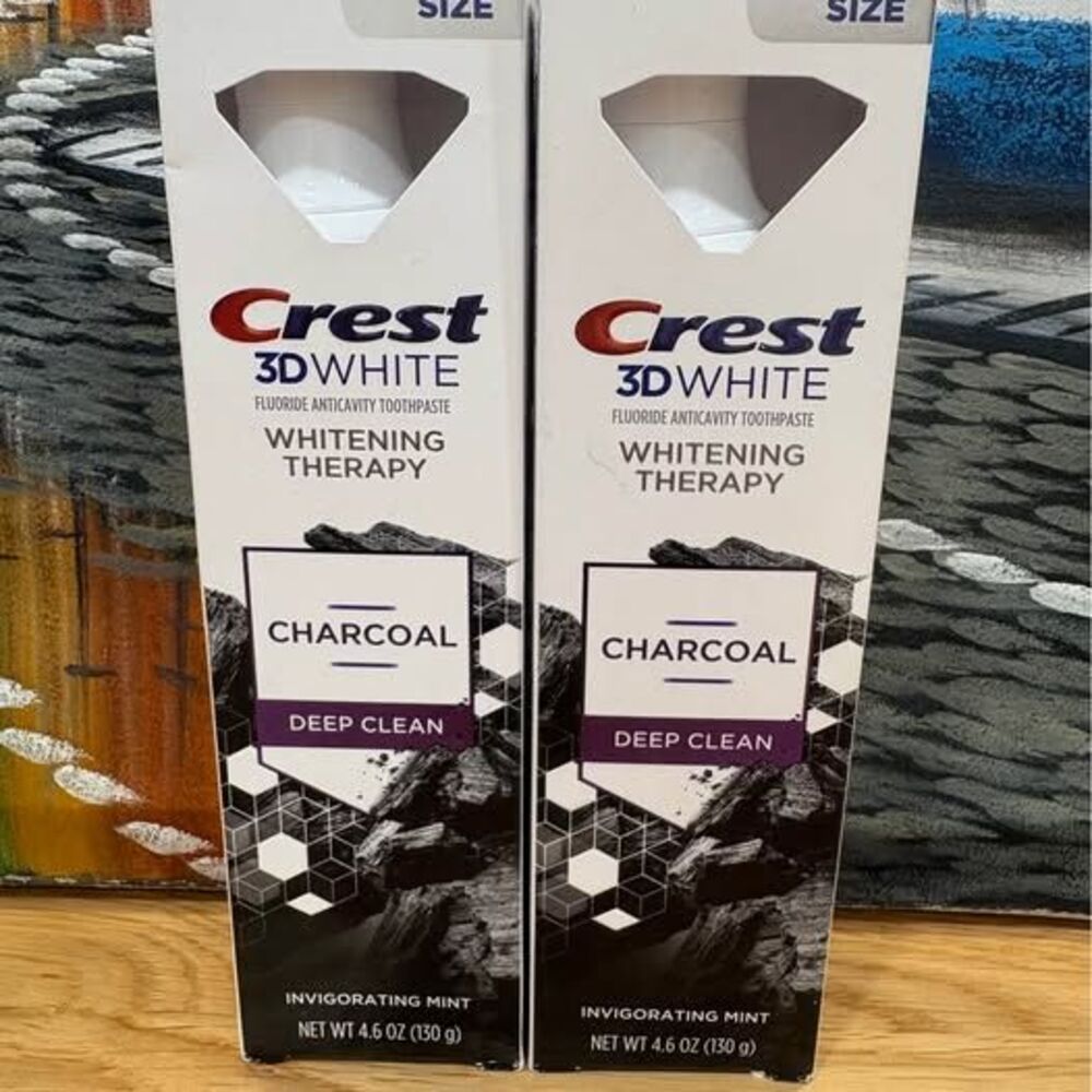 2 Crest 3D White Whitening Therapy Charcoal Toothpastes 4.6 oz